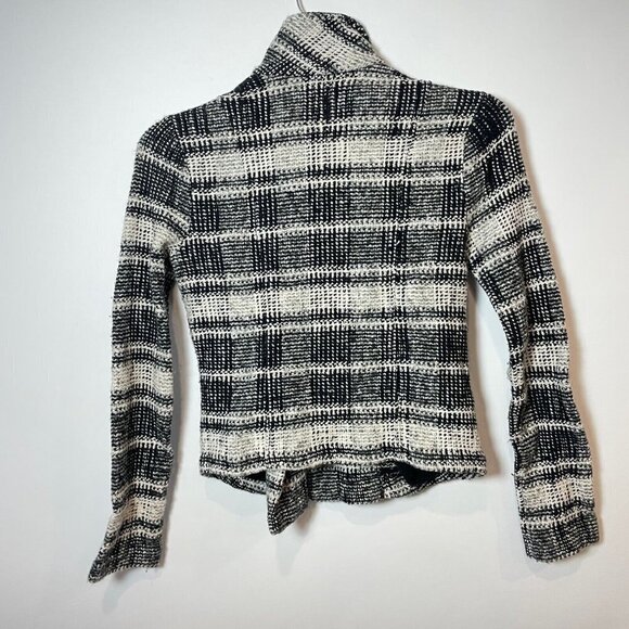 Lucky Brand Womens Harper Tweed Full Zip Moto Jacket Black M Asymmetrical Pocket - Picture 4 of 6